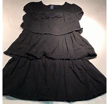 Gap Dresses | Guc Black Ruffled Gap Dress Size 4 | Color: Black | Size: 4G