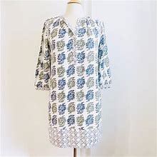 Loft Dresses | Ann Taylor Loft Womens Dress Casual Shift Ps Petite Small Casual/Coastal V Neck | Color: Blue/White | Size: Sp
