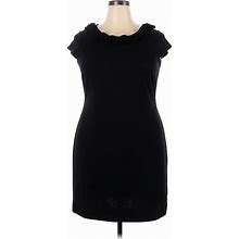 Marks & Spencer Casual Dress - Sheath Crew Neck Short Sleeves: Black Print Dresses - Women's Size 18