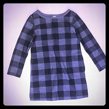 Old Navy Dresses | Old Navy 3T Plaid Navy Blue Gray Dress W/ Pockets | Color: Blue/Gray | Size: 3Tg