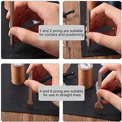 Leather Chisel Set, Prong Diamond Lacing Stitching Chisel Hole Punches Tool And Wing Divider For Leather Stitching