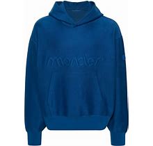 Moncler - Logo-Embossed Terry-Cloth Hoodie - Men - Cotton/Cotton - M - Blue