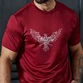 Lettered Eagle Print Men's T-Shirt, Casual Versatile Short Sleeve Crew Neck Tee, T Shirt Top, Men's Summer Clothing,Burgundy,Reliable,Temu