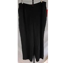 NWT Anne Klein Elements Black Pants Misses Size 18W Polyester Blend