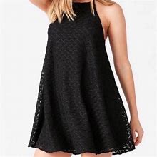 Urban Outfitters Dresses | Kimchi Blue Uo Black Knit Lace Halter Mini Dress | Color: Black | Size: S