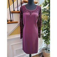 Pamplemousse Dresses | Pamplemousse Berry Dress Size 22- Lace Sleeves. | Color: Purple | Size: 22
