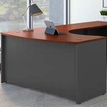 Bush Furniture Bush Business Furniture Series C 60W Right Handed Bow Front U Shaped Desk With Mobile File Cabinet In Hansen Cherry