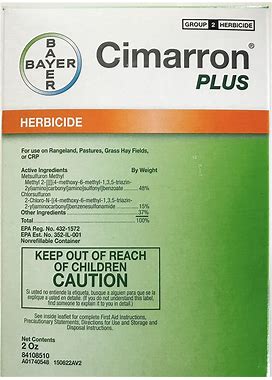 Bayer -Cimarron Plus Range And Pasture Herbicide With Metsulfuron Methyl-2 Oz. 6666024