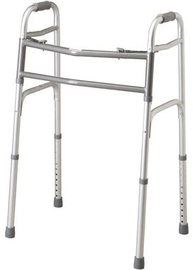 Medline Adult Bariatric Folding Walker, 2 Button, 500 Lb. Capacity, Extra Wide