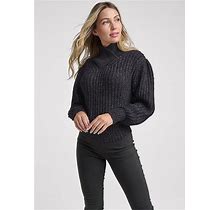 Women's Wrapped Turtleneck Sweater - Black Multi, Size 3X By Venus