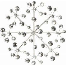 Metal Starburst Wall Decor With Crystal Embellishment Silver - Olivia & May