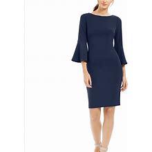 Calvin Klein Dresses | Calvin Klein Bell Sleeve Sheath Dress | Color: Blue | Size: 4P