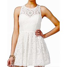 Bcx Dresses | Bcx Sleeveless Lace Sweetheart Illusion Illusion Fit & Flare Dress Ivory White 7 | Color: Cream/White | Size: 7J