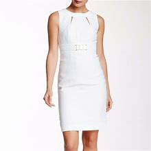 Tahari Dresses | Nwt Tahari Sleeveless Jacquard Sheath Dress | Color: White | Size: 12