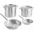 Choice Aluminum 6-Piece Pot/Pan Set With 8", 12" Frying Pans, And 12 Qt. Stock Pot And Covers