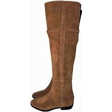 Michael Kors Otk Boots Over Knee Flat Booties Malin Eyelet Laced Boot