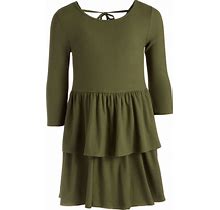Epic Threads Toddler & Little Girls Ribbed-Knit Tiered Ruffle Dress, Created For Macy's - Seaweed