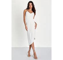 White Midi Dress | Womens | X-Small (Available In S, M, L, XL) | 100% Polyester | Lulus Exclusive | Cocktail Dresses