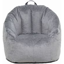Big Joe Joey Bean Bag Chair, Gray Plush Fabric, NEW