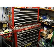 Used Sears Craftsman Mechanics Rolling Tool Cabinet Box 11 Drawer With Tools