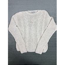 Vince Sweater Women S Cream Pullover Cable Knit Open Crew Casual Cotton Blend