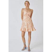 Anthropologie X Cloth & Stone Smocked Mini Linen Dress Size Xl Peach