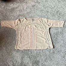 Lc Lauren Conrad Tops | Lace Dress Shirt | Color: Cream | Size: M