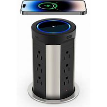 Hezi Pop Up Outlet For Countertop With 15W Wireless Charger, 45W Usb C