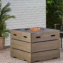 Rodeo Outdoor 40,000 BTU Square Fire Pit By Christopher Knight Home - 31.25" W X 31.25" D X 24.50" H - Grey