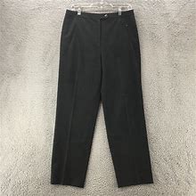 Talbots Stretch Straight Dress Pants Womens 8 Gray Button Zip Fly High