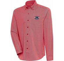 Men's Antigua Red Washington Wizards Compression Button-Down Shirt