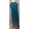 Trixie Womens Green Long Maxi Halter Style Dress Lined Sz M