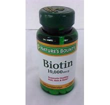 Natures Bounty Biotin Supplement 10000Mcg 120 Softgels Hair Skin Nails 06/24