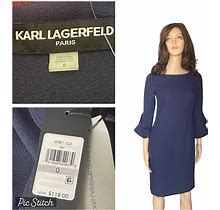 KARL LAGERFELD PARIS Ruffle-Cuff Sheath Dress Size 0