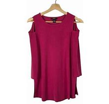Alfani Petite Hot Pink Cold Shoulder Long Sleeve Mini Dress S
