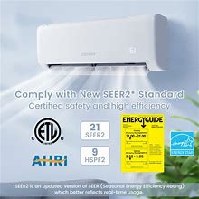Energy Star Certified 18000 BTU 21 SEER2 Ductless Mini Split Air Conditioner And Heater 208-230V