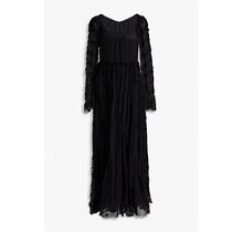 Chloé Embroidered Silk-Chiffon Maxi Dress - Women - Black Dresses - FR 36