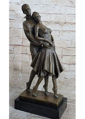 Gorgeous Couple Dancing Bronze Marble Sculpture By Chiparus Figurine