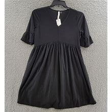 Ny Collection Petite Empire Waist Sheer Clip Dot Dress Women's Black