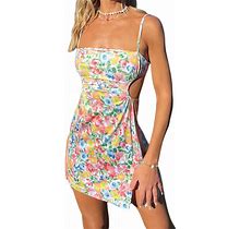 Womens Patchwork Dress Lace Spaghetti Strap Bodycon Cami Mini Dress E-Girl Clothes Nightwear Clubwear