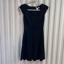 White House Black Market Dresses | Whitehouse Black Market Little Black Dress, Cap Sleeve Ponte Knit Sz 0 Aline | Color: Black | Size: 0