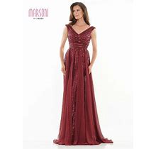 Marsoni Mother Of The Bride Dress Long Gown 314 | The Dress Outlet, Wine / 10