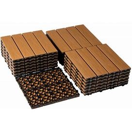 Famobay 12" X 12" Composite Interlocking Deck Tiles Composite, Wood In Brown | 12 H X 12 W X 0.8 D In | Wayfair E2b4998eda545816b5749172eee979c1