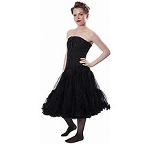 Malco Modes Samantha Luxury Tealength 26 Chiffon Petticoat For Vintage Clothing Weddingformal And Rockabilly Wear Samantha Style 835 Large Black, Wome