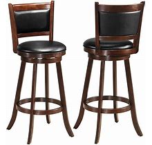 Costway 2 PCS 29" Swivel Bar Stool Wood Counter Height Dining Chair Espresso