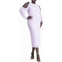 ELOQUII Women's Plus Size Cold Shoulder Maxi Dress - 20, Purple
