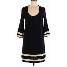 Lilly Pulitzer Casual Dress - Shift Scoop Neck 3/4 Sleeves: Black Color Block Dresses - Women's Size Medium