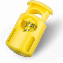 DYZD Plastic Cord Locks End Spring Stop Toggle Stoppers Multi-Colour (100PCS, Yellow)