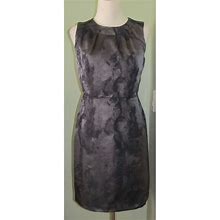 Loft Dresses | New Ann Taylor Loft Silver Gray Sheath Dress 8P | Color: Black/Silver | Size: 8P