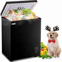 Chest Freezer WANAI 3.5 Cubic Deep Freezer With Top Open Door And Removable Storage Basket, 7 Gears Temperature Control, Ideal For Office Dorm Or